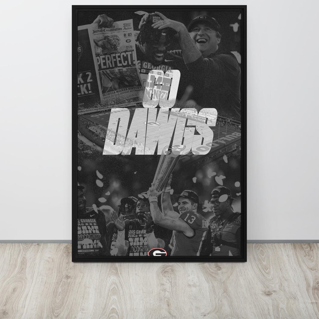 Custom GO DAWGS Framed canvas